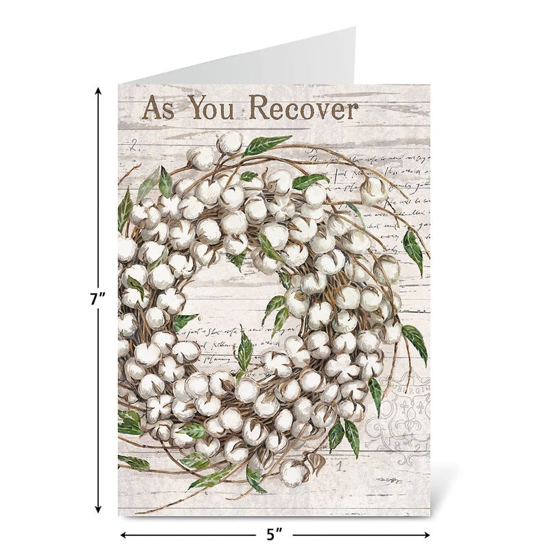 Current Farmhouse Get Well Greeting Cards - Set of 8 (4 Designs), Large 5" x 7", Sympathy Cards with Sentiments Inside, White Envelopes - Image 4
